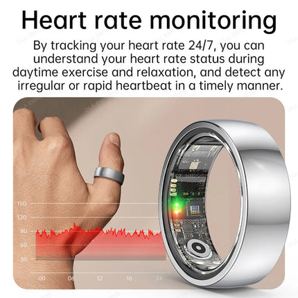 2026 New R02 Smart Ring with Charging Case for Men Women, Battery Life, 39 Days, Sleep Health Monitor, 5ATM Waterproof Smartring