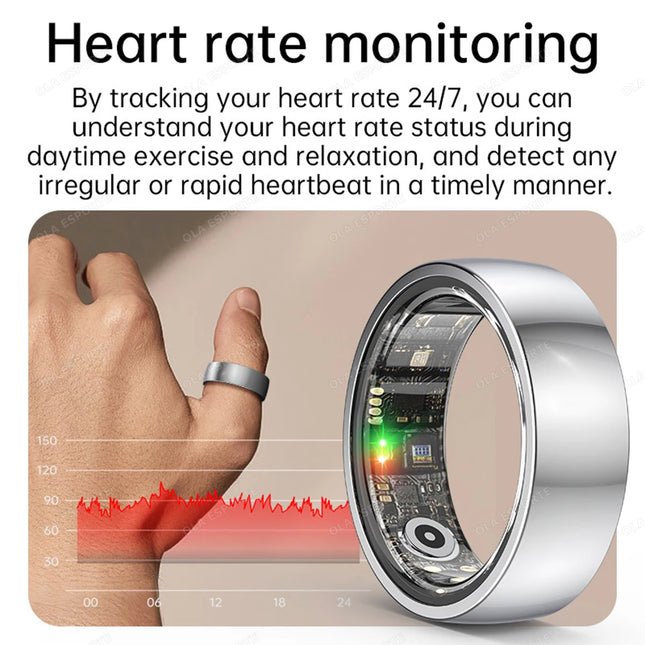 2026 New R02 Smart Ring with Charging Case for Men Women, Battery Life, 39 Days, Sleep Health Monitor, 5ATM Waterproof Smartring