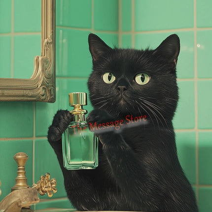 Funny Black Cat Bathroom Retro Mint Color Bathroom Toilet Bathtub Aesthetic Art Poster Canvas Painting Wall Pictures Home Decor