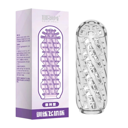 Pleasent Aircraft Cup Male Masturbators Masturbation Device Soft Clear Pocket Pussy Penis Sleeve Training Adult Sex Toys for Men