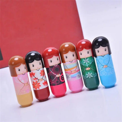 1~20PCS Japanese Doll Lip Balm Prevents Chapped Lips Long-lasting Refreshing Lip Moisturizer Trending Lip Balm