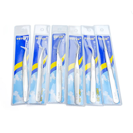 1Pc New VETUS Eyelash Tweezers Stainless Steel Superhard High Precision Tweezers for Volume Fans Lashes Extension Makeup