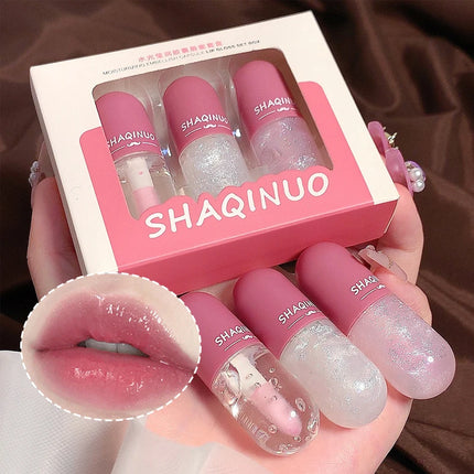 Shuiguang capsule lip honey kit moisturizes and hydrates for a sparkling, mirror-like finish, colorless and transparent glass lip oil