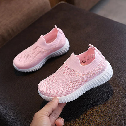 Children's Running Sneakers Boys Girls Casual Mesh Breathable Non-Slip Walking Patchwork Tennis Toddler Soft-Soled Girls' Shoes