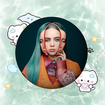 B-Billie Singer E-Eilish Badges Badges Cartoon Round Brooches On Backpack Jacket Acrylic Button Pins Collection Gifts