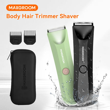 MAXGROOM Body Hair Trimmer Shaver for Men Ball Trimmer for Groin Pubic Replaceable Ceramic Blade Electric Razor Waterproof