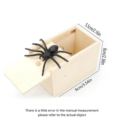 Trick Spider Funny Scare Box - Wooden Hidden Box Quality Prank Toy Fun Game Prank Trick for Friend Office Toys
