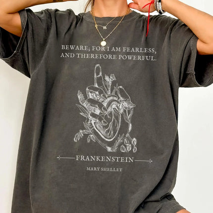 Frankenstein quote shirt dark preppy bookworm T-shirt gothic reading T-shirt bookworm T-shirt  Pure all-season base layer shirt