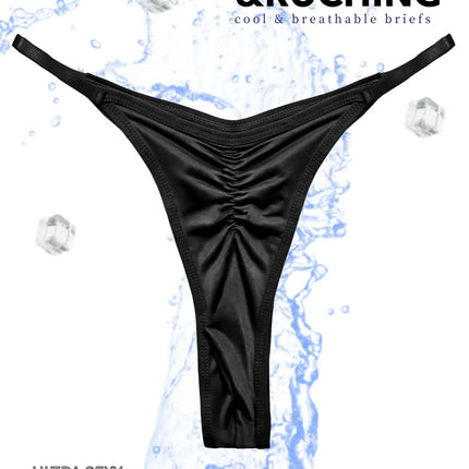 1pc Men's Thong - High Slit Ruched Ultra Sexy Cool Breathable No-Stick Semi-Sheer Men Underwear Casual Comfortable Men Briefs