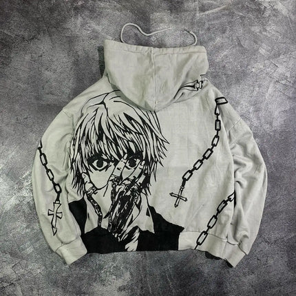 Kurapika Graphic Hoodies Grunge Streetwear Sweatshirt Tops Oversized Hoodie Gothic Harajuku Hunter × Hunter Y2k Gym Men Clothing
