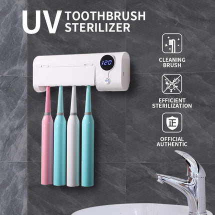 Multifunctional UV rechargable Toothbrush sterilizer holder portable for electric toothbrushes disinfection drying