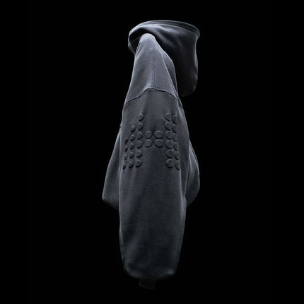 Aesthetic Contrast Stitching Creative Foam Printing Fashion Casual Hoodie High Street Harajuku Hip Hop Rock Long Sleeve Pullover