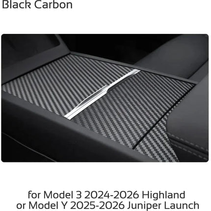 For Tesla Model 3 Highland Y Juniper 2024-2026 Center Console Cover Protector Sticker Central Control Panel Film Car Accessories