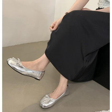 New Brand Women Flats Soft Ballet Shoes Slip On Loafers Soft Moccasins Tabi Ninja Casual Shoes Mujer Ladies Shoes Bow Knot Mujer