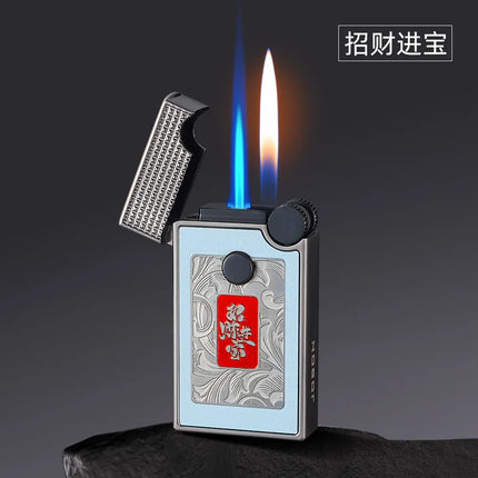JOBON New Style Direct-jet Visible Transparent Gas Chamber Inflatable Lighter Windproof Men's Metal Cigarette Lighter Gift