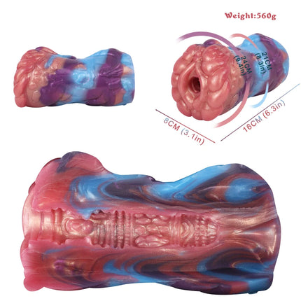 Silicone Monster Male Masturbator Daul Channel Anal Onahole Pussy Realistic Vaginal Textured Channel Stroker AdultSexToy For Man