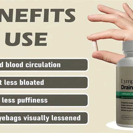 Lymphatic Drainage Capsules - Reduce Puffiness, Cleanse & Detox, Body Shape Weight Management, Supports Thyroid Health