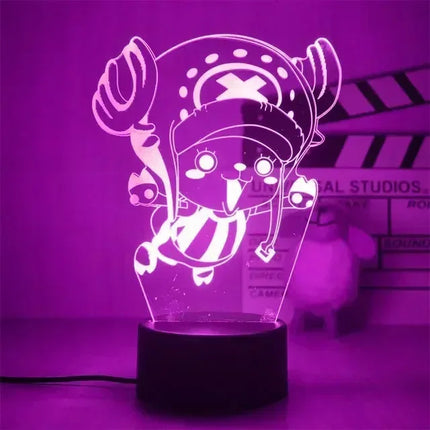 Anime One Piece Zoro Luffy Nami 3D LED Color Changing Night Lights Action Figure Toys Doll Usopp Sanji Chopper Hancock Xmas Gift