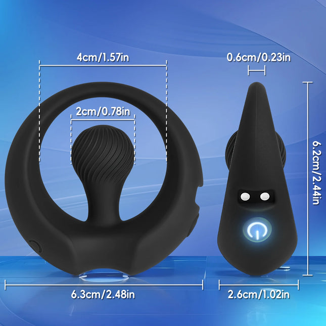 App Mini Vibrator for Male 9-Function Vibrating Cock Ring Prostate Clit G-Spot Stimulator Ejaculation Delay Masturbator Sex Toys for Men