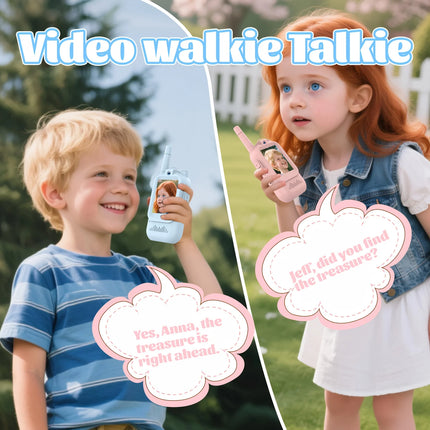 A children's video intercom with screen display and voice conversion function; rechargeable; suitable for boys and girls