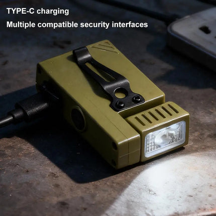 Rechargeable Mini EDC Handheld Flashlight Rotating LED Flashlight Outdoor 5 Modes Magnet Work Light Portable Pen Clip Lantern