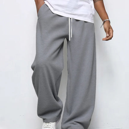 Men's Loose-fit Straight-leg Casual Pants Fashion Korean Wide-leg Sweatpants Outdoor Comfortable Lightweight Long Pants for Men