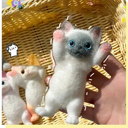 Extra Large Squishy Cute Flocking Cat Stress Relief Fidget Toy Soft Plush for Kids Adults Relaxation Home Office Decor Gift