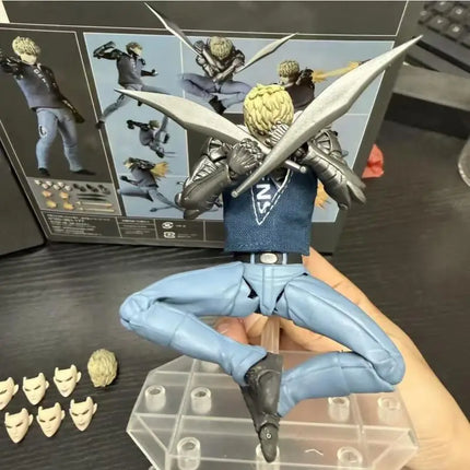 Kaiyodo Revoltech Yamaguchi Genos Action Figure With Bonus One Punch Man 1/12 6 Inch Super Articulated Replaceable Heads Hands