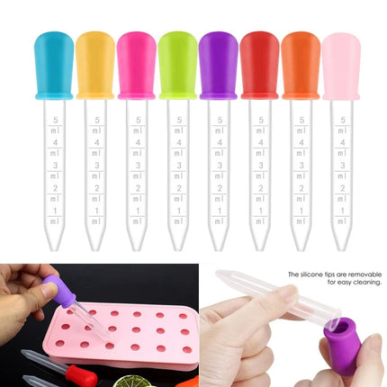 4-32pcs 5ml Small Plastic Graduated Dropper Liquid Eye Ear Pipette Drawing Paint Tools Lab Experiment For Children Kids Gift