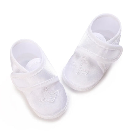 Multiple Options Newborn Baby First Baptist Shoe: Newborn Boy and Girl White Baptist Shoes Soft Sole Walking Shoes Size-9CM-10CM