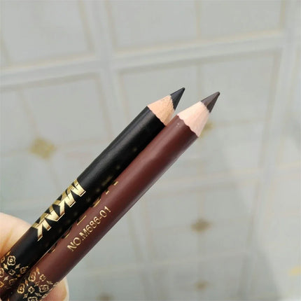 Mulitfuntional Two-Tone Black White Wood Eyeliner Pencil Pearl Highlighter Makeup Pen Brown Eyebrow Draw Lower Eyelash Cosmetics