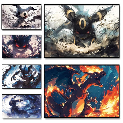 Anime Character Pictures Pokemon Images Classic Charizard Poster Modern Living Room Decoration Paintings Wall Decoration Hanging