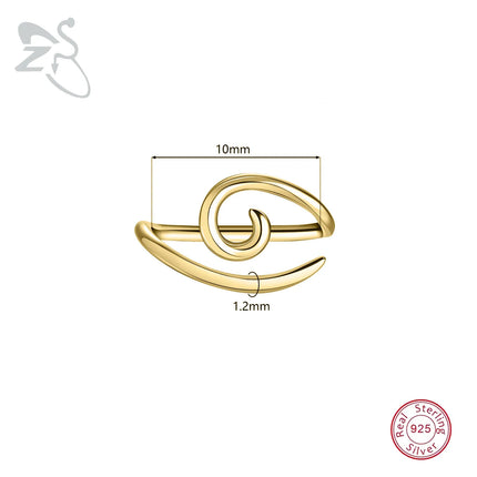 ZS 1PC 16G 925 Silver Inner Hook Outer Hook Eyebrow Ring Spiral Bridge Nose Stud Helix Earring Gold Color Cartilage Piercing