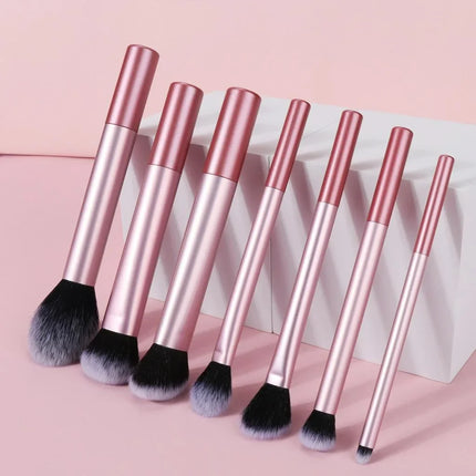 Professional 7PCS Makeup Brushes Synthetic Soft Cruelty Free Foundation Blush Eyeshadow Cosmetic Set Easy Cleaning Tools
