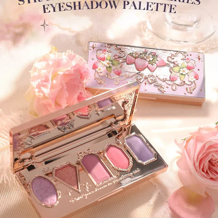 Flower Knows Violet Eye Shadow Strawberry Rococo Series Five-Color Eyeshadow Palette G01 Starmoon Strawberry 0.21OZ./6G