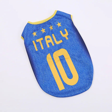 Sport Team Dog Vest Mesh Fabric Thin Style Cool Breathig Dog Vests Teddy Pug Golden Retriever Shiba Clothing Cat Dog Pet Clothes