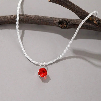Hot 925 Sterling Silver Plated Necklace Versatile Single Sparkling AAA Zircon Clavicle Chain for Women Wedding Jewelry Wholesale