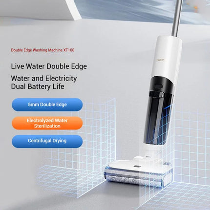 UWANT XT100 Robotic Floor Washer, Wireless Mopping Machine 120AW Suction Self-Cleaning&Drying, for Pet Hair/Cleaning Hard Floors