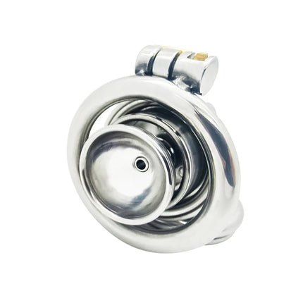 Urethral Inverted Negative Male Chastity Lock Flat Cock Cage with Metal Urethral Catheter for Couple Men Penis Ring Bondage BDSM