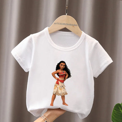 Hot Sale Moana Ocean Romance Princess Print Cute Kids T-Shirts Girls Clothes Baby Boys Short Sleeve T shirt Summer Children Tops