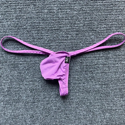 Low Rise Mini G-string Men Sexy Underwear Ice Silk Micro Bikini Trunks Bulge Pouch T-back Thongs Erotic Panties Soft Underpant
