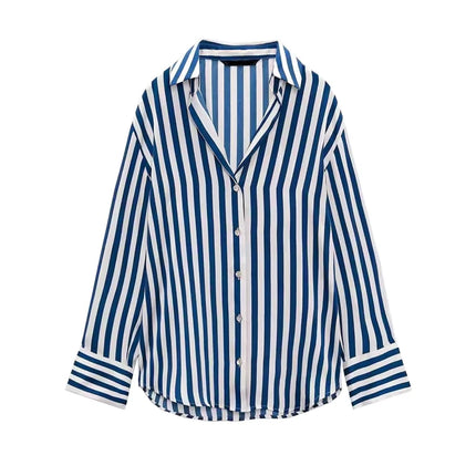 Classic Silk Satin Feel Shirt New Spring Collection Long Sleeve Polyester Fabric Women's Premium Fashion Regular Length