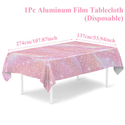 Purple Laser Disposale Tablecloth Happy Birthday Party Decoration Wedding Party Aluminum Film Table Cover Baby Shower Supplies