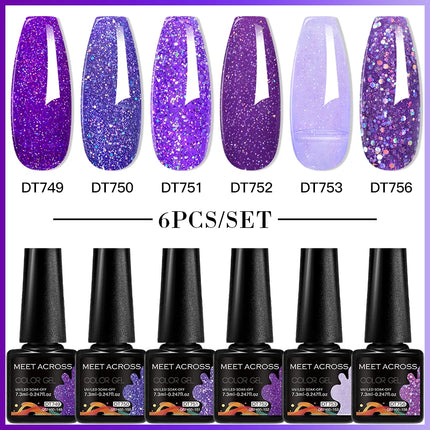 6pc Nail Gel Polish Set DIY Nail Art Semi Permanent UV LED Gel Kit For Nails Decoration Manicure Soak Off Painting Vernis Design
