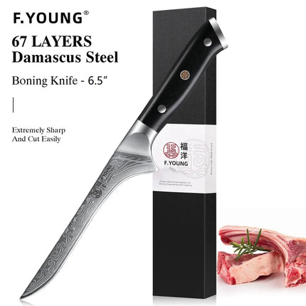 F.YOUNG Professional Kitchen Knives Damascus Steel Japanese Chef Knife Slicer Sashimi Utility Fruit Cooking Kitchenware Utensils