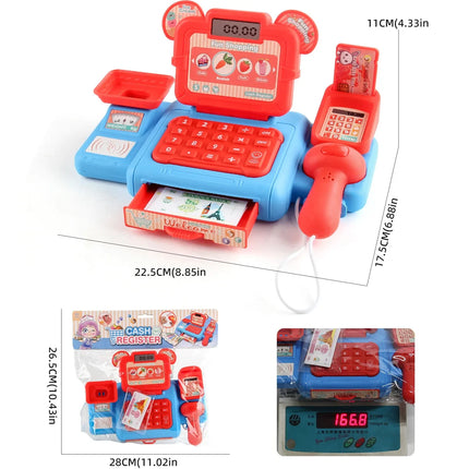 Cash Register Toy Simulation Supermarket Cash Register Toys Set With Lighting Sound Effects Calculation Checkout Early Education