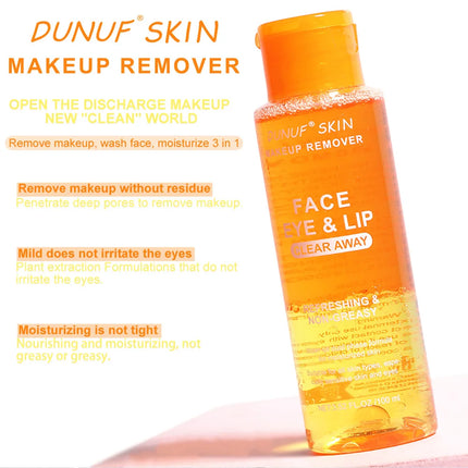 Gentle 3 in 1 Cleansing Oil Makeup Remover For Sensitive Skin Refreshing Moisturize Oil Control Non Irritating Face Lip Eye