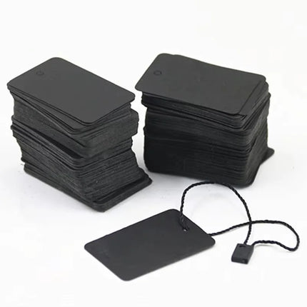 500PCS 350gsm Black Paper Tag DIY Blank Cardboard Handmade Party Birthday Wedding Christmas Gifts Flowers Box Bottles Label Tags