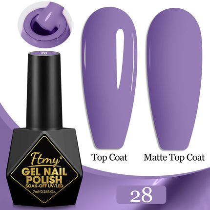 7ml Color Gel Polish Set Popular Series Nail Polish Smooth Texture Colorful Manicure UV LED Soak Off Nail Art Semi Permanent Shi