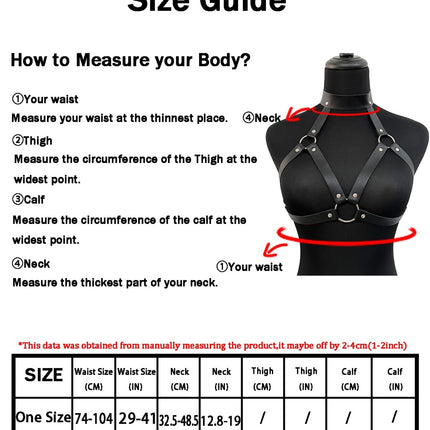 Women Fashion PU Leather Harness Belts Punk Street Style Erotic Chest Harness Gothic Fetish Adjustable Couple's Date Accessory